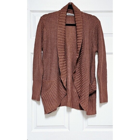 JASON MAXWELL Petite Long Sleeve Front Pockets Open Front Women Cardigan (PL) - Picture 1 of 3